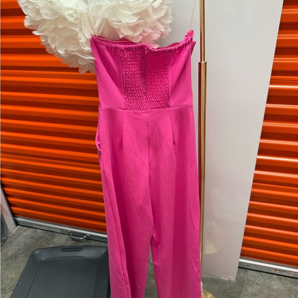 Entro Fuchsia Smocked jumpsuit S - Picture 3 of 4
